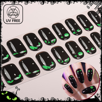 Autocollants pour ongles en gel sans UV, effet œil de chat, pailletés, imperméables, pour acheteurs de magasins de beauté, collection Noël RTS 22 Tips