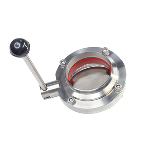 304 316 igienico in acciaio inox manuale valvola <span class=keywords><strong>a</strong></span> farfalla saldata con anello di tenuta in Silicone per tubazioni sanitarie - Product Image 4