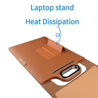 Housse pour ordinateur portable en cuir PU 16 pouces avec support de charge sans fil intégré, tapis de souris, sac de charge multi-appareils