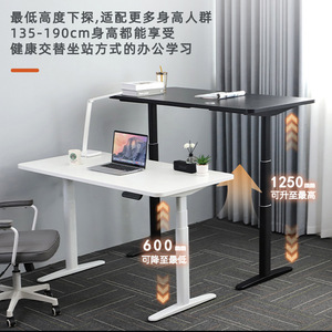 โต๊ะคอมพิวเตอร์ปรับระดับความสูงได้ด้วยระบบไฟฟ้า มอเตอร์คู่ ขาโลหะ ติดตั้งง่าย รุ่น C เคลือบสีฝุ่น โต๊ะปรับระดับได้สำหรับยืนทำงาน - Product Image 4