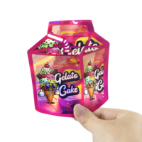 Pochette Cali à fermeture éclair imprimée personnalisée 3.5g 28g Sacs en Mylar anti-odeur pour gâteau Gelato Sac en plastique recyclable de qualité alimentaire de 1 livre