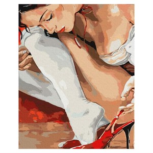 Bức tranh trang trí phụ nữ dễ thương bức tranh màu không phai bằng số bức tranh Chân Dung Nhân vật gợi cảm bằng số - Product Image 1