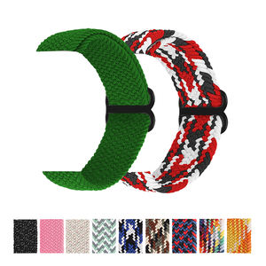 Correa de reloj trenzada tejida colorida ajustable con cierre negro correa de reloj de nailon trenzado para <span class=keywords><strong>Apple</strong></span> <span class=keywords><strong>Watch</strong></span> Series - Product Image 1