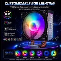 Nouveau design, refroidisseur d'air CPU blanc avec ventilateurs RGB, radiateur de jeu 12V, tour de refroidissement en aluminium pour boîtiers d'ordinateur