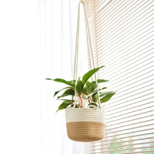 Paniers suspendus durables pour plantes d'intérieur, pots à fleurs suspendus pour jardin <span class=keywords><strong>avec</strong></span> poignée en <span class=keywords><strong>corde</strong></span> - Product Image 1