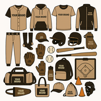 Maßgeschneiderte Logo-Teamtrikots Hosen Kapuzenpullover Mützen Socken Taschen Sportbekleidung Baseball-Artikel Merchandise