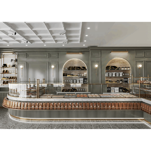 Idee per la decorazione della Pizzeria di Design classico del caffè espositore da banco personalizzato per panetteria per il Design del negozio di panetteria - Product Image 1