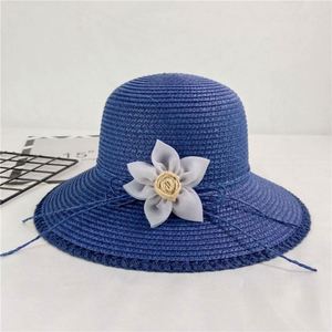 Chapeau de paille à fleurs en dentelle pour femme, grand bord, chapeau de plage et de bord de mer, chapeau de soleil, en gros, en stock - Product Image 4
