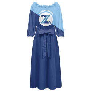 Abito da sera rosa elegante di alta qualità con stampa Tie-dye modello tribale polinesiano abito <span class=keywords><strong>monospalla</strong></span> da donna a maniche lunghe all'ingrosso - Product Image 6