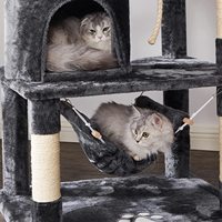 Grand arbre à chat avec hamac en sisal, jouets en fourrure et en papier pour grands chats, condo pour chat