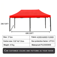 Gazebo de Jardín para Exteriores de 10x20 pies (3x6 m), Impermeable, de PVC de una Sola Capa, Móvil, para Patio Trasero, Terraza, Villa o Pabellón
