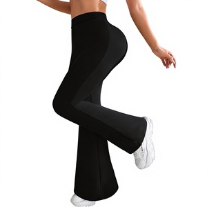 Plus Size Women's High Waisted Hip Lifting Wide Leg Black Yoga Pants Sports Micro <b>Flared</b> <b>Leggings</b> Spandex Polyester - Product Image 6