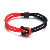 Bracelet en corde Milan multicolore avec fermoir magnétique en acier inoxydable, bracelet d'amitié, bracelet de couple, bracelet en corde de nylon avec nœud d'amour pour homme