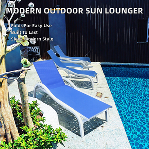 Tumbona Moderna de Aluminio para Exteriores, para Hoteles, Villas, Playa y Piscina - Product Image 2