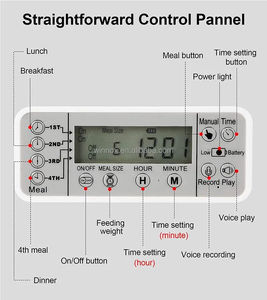 Comedero Automático para <span class=keywords><strong>Perros</strong></span> y Gatos, Dispensador de <span class=keywords><strong>Comida</strong></span> para Mascotas con Control de Botones y Programación de Alimentación, Muy Popular - Product Image 5
