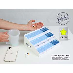 Organisateur de pilules hebdomadaire avec 3 compartiments pour usage domestique, grand organisateur de pilules hebdomadaire KMINA K40023 - Product Image 2