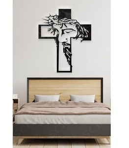 Bel art mural en croix en métal sacré avec finition rustique pour le salon à la maison ou l'affichage religieux d'église du fournisseur indien - Product Image 6