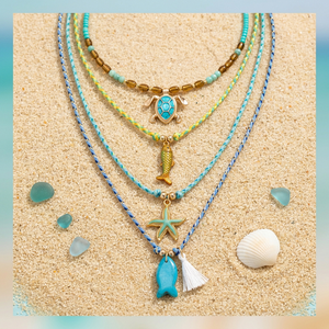 Collier tressé à la main style bohème <span class=keywords><strong>avec</strong></span> breloque océanique, réglable, idéal pour <span class=keywords><strong>les</strong></span> vacances et <span class=keywords><strong>les</strong></span> séances <span class=keywords><strong>photo</strong></span> - Product Image 2