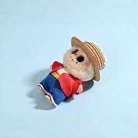 Petit chapeau tressé en paille pour poupée miniature, accessoire de fête, pièce de déguisement pastoral, en polyester, pour peluche de 17 cm