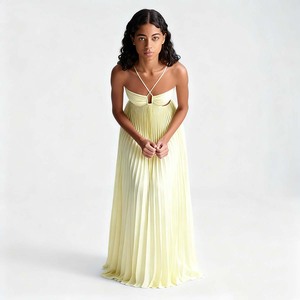 Sexy French Halter Neck <strong>Dress</strong> Off Shoulder Ruffled Maxi <strong>Dress</strong> For Women, Beach Party Evening Gown, Summer Vacation Chiffon <strong>Dress</strong> - Product Image 5