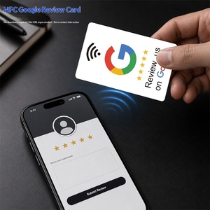 Tarjeta NFC de PVC con Impresión Personalizada, Programable, Cambia la URL en Cualquier Momento, Redes Sociales, Tarjeta NFC de Plástico <span class=keywords><strong>para</strong></span> Reseñas de Google - Product Image 1