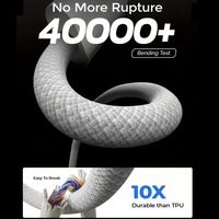 Kabel pengisi daya USB C Premium 240W, kepang nilon pengisian daya Cepat kabel C ke USB C untuk iPad iPhone 16 15 Pro Max MacBook