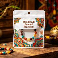 Sacs refermables plats à fermeture éclair pour bracelets perlés, bijoux faits main, perles de cristal, sacs en plastique biodégradables