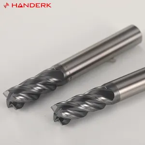HANDERK HRC45 Tungsten Carbide Milling Cutter 4 Flutes Square Nose End Mill HRC45 for CNC Cutting Tool