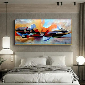 Décoration murale d'art <span class=keywords><strong>impressionniste</strong></span>, art mural, figures abstraites, peinture sur toile utilisée pour la décoration du salon - Product Image 3