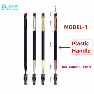 Strumenti per il trucco all'ingrosso <span class=keywords><strong>accessori</strong></span> per il trucco singolo spazzola per il trucco in legno double face double face angolato spoolies sopracciglio pennello - Product Image 3