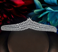 HIBRIDE Luxe Micro CZ Pave Sparkilng Femmes Diadème De Mariée Et Couronne Mariage Reine Diadème Bijoux Accessoires De Cheveux Cadeau De Fête C-74