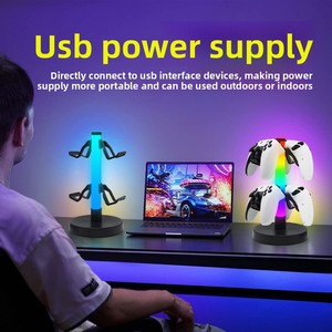 Support <span class=keywords><strong>de</strong></span> contrôleur <span class=keywords><strong>de</strong></span> jeu RGB, support pour casque, éclairage ambiant LED pour le jeu, le salon, l'ordinateur, la chambre à coucher - Product Image 3