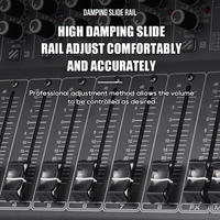 Console de mixage audio professionnelle 8 canaux pour karaoké, processeur d'effets AUX/FX 256DSP, égaliseur 3 bandes avec lecteur MP3 Bluetooth
