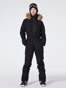 Ensembles <span class=keywords><strong>de</strong></span> combinaison <span class=keywords><strong>de</strong></span> <span class=keywords><strong>Ski</strong></span> à fermeture éclair à capuche grande taille pour femmes coupe-vent d'hiver en plein air imperméable à l'eau maintien au chaud rempli <span class=keywords><strong>de</strong></span> duvet Double planche - Product Image 5