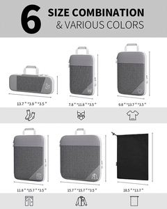 Compression 6-Piece Set Expansion Clothes and <b>Shoes</b> Travel <b>Storage</b> Bag for Luggage - Product Image 6