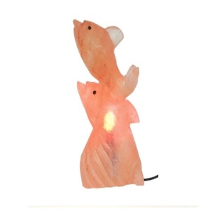 Crystal Top Organic Material Hand Carved <b>Fish</b> Design Salt <b>Lamp</b>-Sian Enterprises SE-8258 - Product Image 2