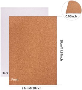 Paquete de 8 hojas de respaldo de <span class=keywords><strong>corcho</strong></span> aislante rectangular de 8x12 pulgadas hojas de <span class=keywords><strong>corcho</strong></span> A4 autoadhesivas de 1MM para posavasos decoración de pared fiesta manualidades DIY - Product Image 3
