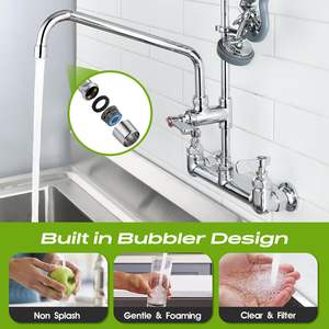 <span class=keywords><strong>Robinet</strong></span> d'évier commercial avec pulvérisateur 43 pouces, <span class=keywords><strong>robinet</strong></span> d'évier de <span class=keywords><strong>cuisine</strong></span> avec pulvérisateur de pré-évier central de 12 pouces et bec oscillant supplémentaire de 8 pouces - Product Image 5