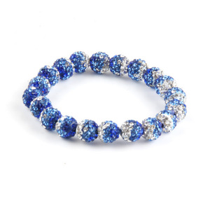 Bracciale Shambhala Intrecciato con Sfere in Argilla Morbida <span class=keywords><strong>da</strong></span> 10mm, Colori Sfumati Misti e Strass, Vendita all'Ingrosso - Product Image 1