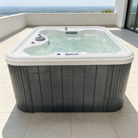 Baignoires Spa Acryliques Rectangulaires Autoportantes Design Moderne pour 4 Personnes, 10 Jets de Massage Hydromassant, Écologiques avec Système de Vidange, Idéales pour Villas et Hôtels
