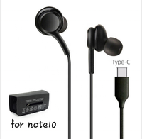 Earphone In-Ear Super Bass Tipe-C Berkualitas Tinggi untuk Note10/20/S20/S21 AKG IPX7 Tahan Air Kabel Nilon Kepang 1.2m