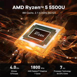 NUEVO Mini PC SER5 5500U con 16G de RAM DDR4, 500G de SSD, Pantalla Triple, Compatible con Enchufes US/EU/UK, para Uso en Oficina y Negocios, SER5 5500U SE - Product Image 5