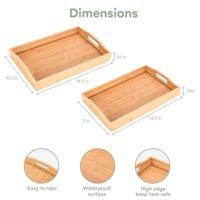 Plateau en bois créatif Plateau de service rectangulaire en bois de bambou naturel MDF durable pour la maison pour le stockage des assiettes et le service