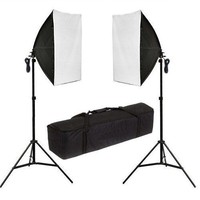Kit de studio photo avec boîte à lumière souple 50cmx70cm, support de lampe et ampoules