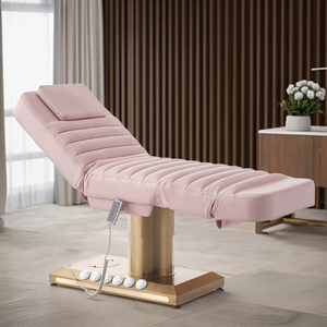Table de massage électrique contemporaine de luxe de haute qualité à 3 moteurs, en cuir synthétique, avec cadre métallique et éponge haute densité, réglable - Product Image 1