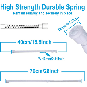 <span class=keywords><strong>Tringle</strong></span> télescopique polyvalente CF Custom <span class=keywords><strong>sans</strong></span> perçage, 28 pouces, en acier inoxydable, extensible, pour portes, armoires, rideaux <span class=keywords><strong>de</strong></span> douche, à tension réglable - Product Image 6