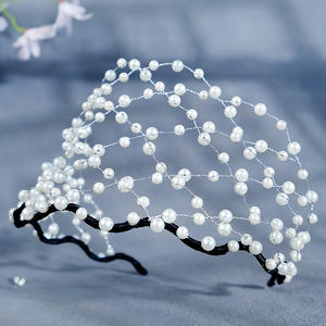 Miallo-Diadema hecha a mano con perlas y <span class=keywords><strong>alambre</strong></span> de cobre <span class=keywords><strong>para</strong></span> mujer, accesorios <span class=keywords><strong>para</strong></span> el cabello de boda, color blanco - Product Image 3