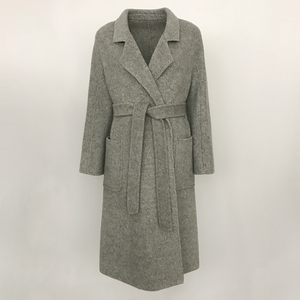 2024 automne hiver veste femmes laine mélanges lapin <span class=keywords><strong>manteau</strong></span> épais chaud ceintures ample longue Streetwear pour bureau dame - Product Image 3
