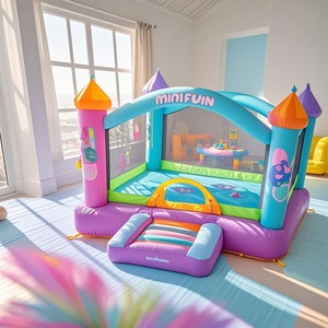 Mayorista de Bangladesh Casa de salto inflable con tobogán Interior Exterior Fiesta de cumpleaños Regalo Princesa Diseño con soplador incorporado - Product Image 5