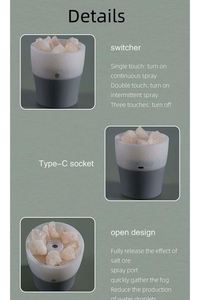 Crystal Salt Air Mini Home Cool Mist Fogger Portable USB Aromatherapy Essential Oil <b>Diffuser</b> with Digital Printing <b>LED</b> Lamp - Product Image 4
